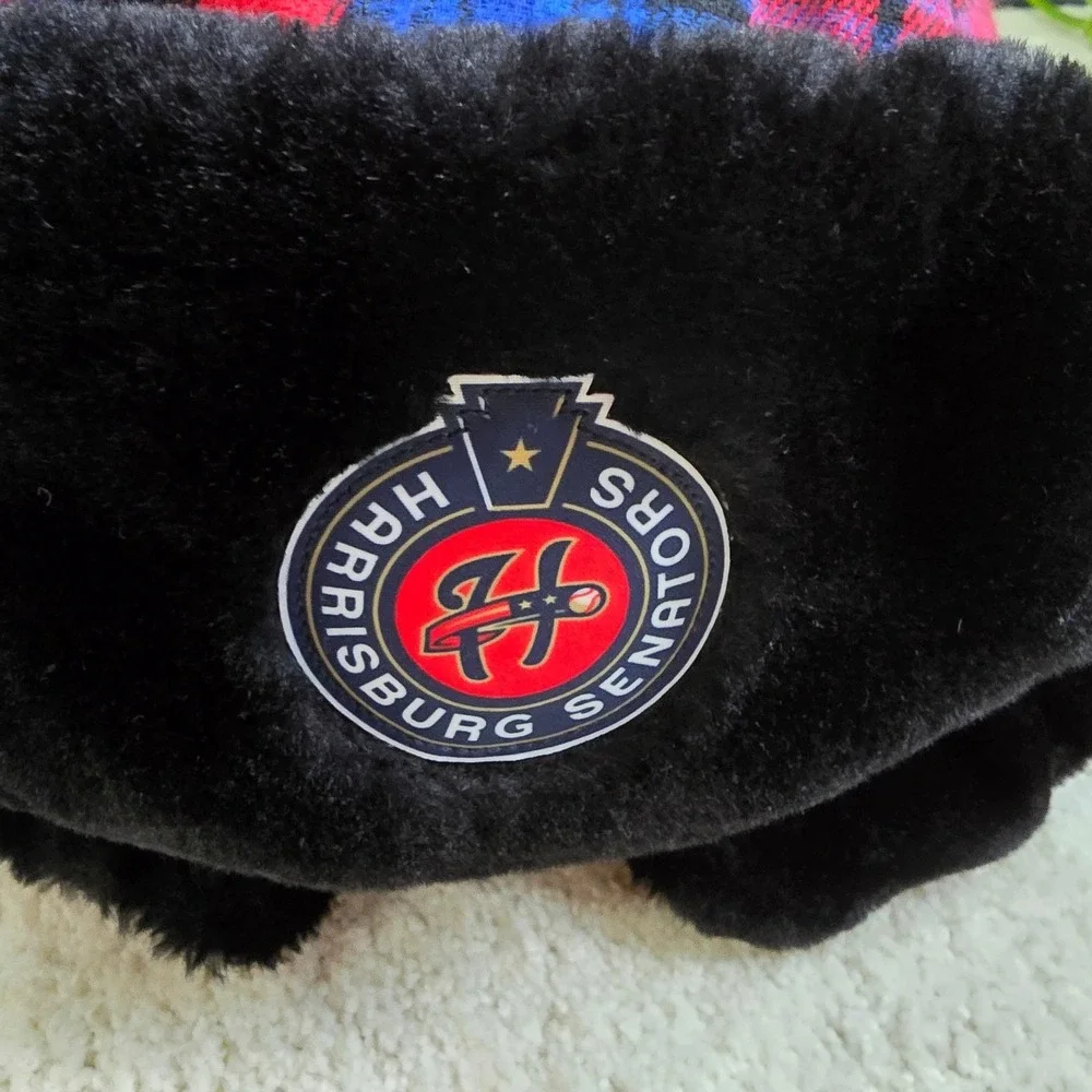 Harrisburg Senators Plaid Trapper Hat Faux Fur Earflap‎ One Size Ushanka